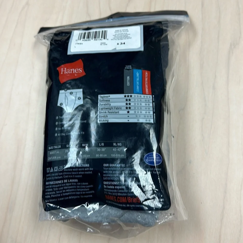 NWT Hanes 4-Pack Briefs LG - Picture 6 of 8